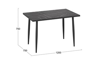 Обеденный стол Невада ДП1-02-08 (Черный мрамор/Черный матовый) в Ярославле - предосмотр 3