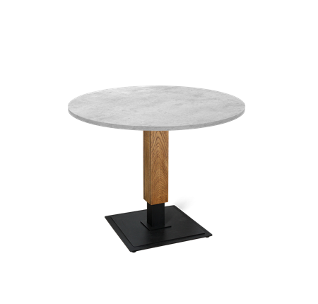 Обеденный стол SHT-TU22 / SHT-TT 90 ЛДСП (бетон чикаго светло-серый/дуб брашированный корич/черный муар) в Ярославле - изображение