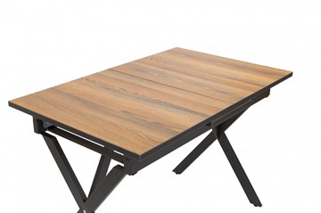 Кухонный раздвижной стол Стайл № 11 (1100/1500*700 мм.) столешница Оптивайт , фотопечать, форма Флан, с механизмом бабочка в Рыбинске - предосмотр 1