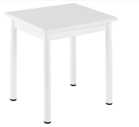 Кухонный пристенный стол НСПА-02 МДФ, белый МДФ/белое дерево/36 прямые трубки белый в Ярославле - изображение