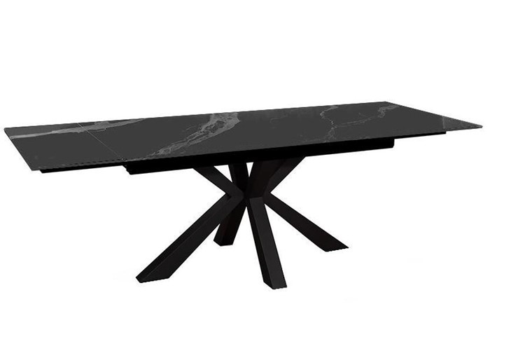 Стол обеденный раздвижной DikLine SFE160 Керамика Черный мрамор/подстолье черное/опоры черные (2 уп.) в Ярославле - изображение 2