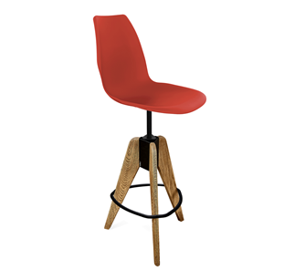 Барный стул SHT-ST29/S92 (красный ral 3020/брашированный коричневый/черный муар) в Ярославле - предосмотр