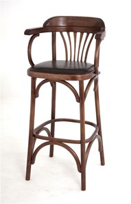 Барный стул 750 мягкий (средний тон, экокожа коричневая) в Ярославле