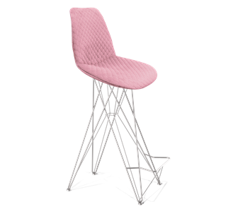 Барный стул SHT-ST29-С22 / SHT-S66 (розовый зефир/хром лак) в Ярославле