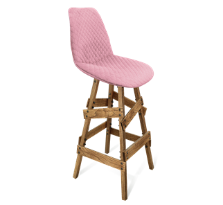 Барный стул SHT-ST29-С22 / SHT-S81 (розовый зефир/брашированный коричневый) в Ярославле