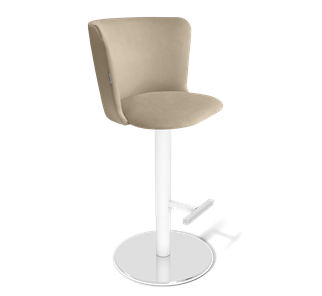 Барный стул SHT-ST36 / SHT-S128 (ванильный крем/хром/белый муар) в Ярославле