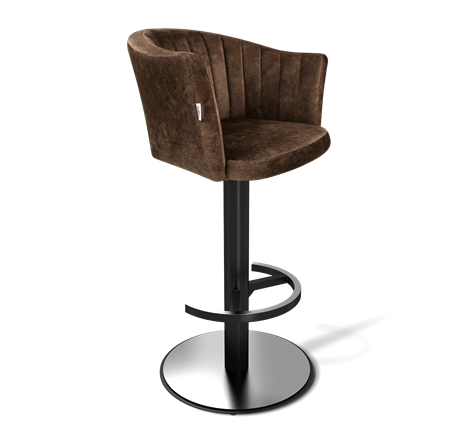 Барный стул SHT-ST42-1 / SHT-S137 (кофейный трюфель/стальной/черный муар) в Ярославле - изображение