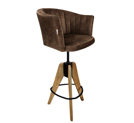 Барный стул SHT-ST42-1 / SHT-S92 (кофейный трюфель/браш.коричневый/черный муар) в Ярославле - изображение