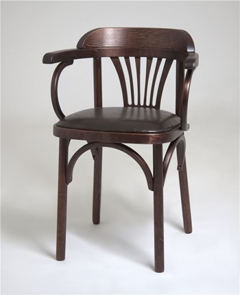 Обеденный стул Венский мягкий, кожзам коричневый/темный тон в Ярославле - изображение
