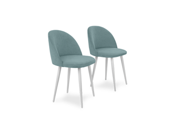 Комплект из 2-х  мягких стульев для кухни Лайт мятный белые ножки в Ярославле