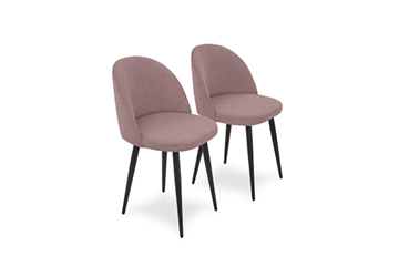 Комплект из 2-х  мягких стульев для кухни Лайт розовый черные ножки в Ярославле - предосмотр