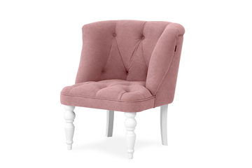Мягкое кресло Бриджит розовый ножки белые в Рыбинске