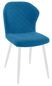 Обеденный стул 239 синий, ножки белые в Рыбинске