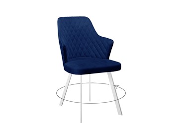 Мягкий стул 245 Поворотный синий/белый в Ярославле