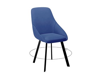 Мягкий стул 246 Поворотный синий/черный в Ярославле