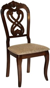 Кухонный стул Андромеда, дерево гевея 47х55х107 Cappuchino/ткань коричневая S 168-7 (2 шт) арт.12895 в Ярославле