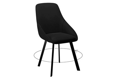 Обеденный стул DikLine 246 поворотный, K21 черный, ножки черные в Ярославле