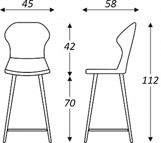 Кухонный стул Марио барный(Аквамарин Т179/ноги черные) в Ярославле - предосмотр 5