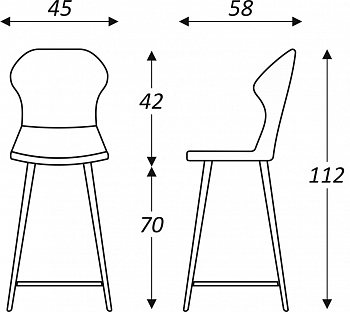Кухонный стул Марио барный(Аквамарин Т179/ноги черные) в Ярославле - изображение 5