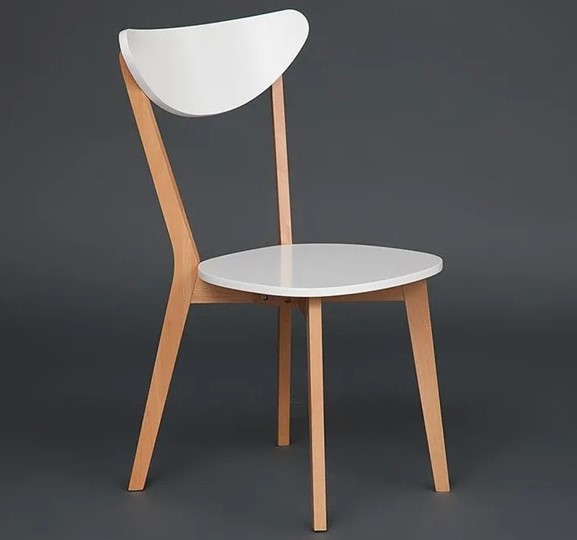 Обеденный стул MAXI (Макси), бук/МДФ 86x48,5x54,5 Белый/Натуральный Бук арт.19584 в Ярославле - изображение 2