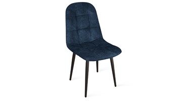 Обеденный стул Райс К1С (Черный муар/Микровелюр Wellmart Blue) в Ярославле