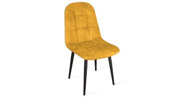 Обеденный стул Райс К1С (Черный муар/Микровелюр Wellmart Yellow) в Ярославле