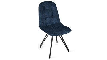 Обеденный стул Райс К4 (Черный муар/Микровелюр Wellmart Blue) в Ярославле
