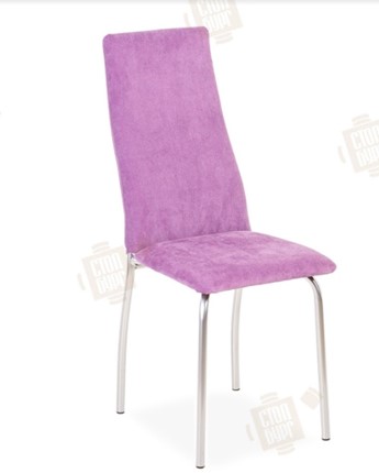 Обеденный стул Волна, каркас металл хром, инфинити фиолетовый в Ярославле - изображение