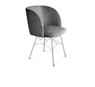 Обеденный стул SHT-ST33 / SHT-S107 (угольно-серый/хром лак) в Ярославле