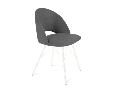 Обеденный стул SHT-ST34 / SHT-S37 (платиново-серый/белый муар) в Ярославле - изображение