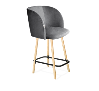 Полубарный стул SHT-ST33 / SHT-S94-1 (угольно-серый/прозрачный лак/черный муар) в Ярославле
