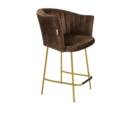 Полубарный стул SHT-ST42-1 / SHT-S29P-1 (кофейный трюфель/золото) в Ярославле - изображение