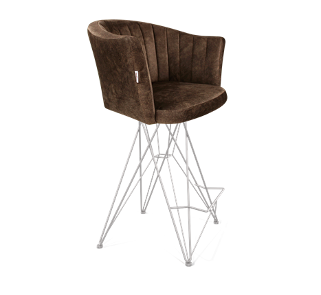 Полубарный стул SHT-ST42-1 / SHT-S66-1 (кофейный трюфель/хром лак) в Ярославле - изображение