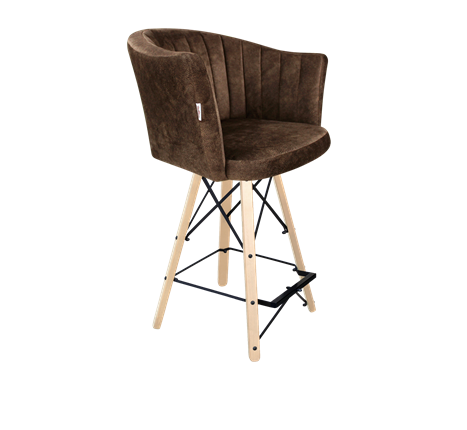 Полубарный стул SHT-ST42-1 / SHT-S80-1 (кофейный трюфель/прозрачный лак/черный) в Ярославле - изображение