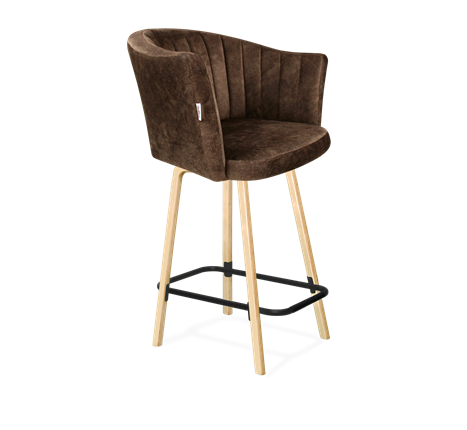 Полубарный стул SHT-ST42-1 / SHT-S94-1 (кофейный трюфель/прозрачный лак/черный муар) в Ярославле - изображение
