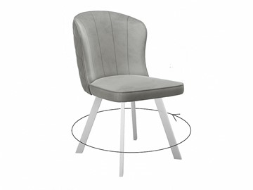 Обеденный стул 219 поворотный, микровелюр B22 grey, ножки белые в Ярославле