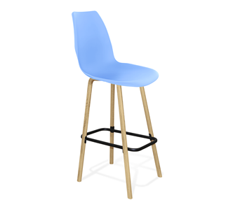Барный стул SHT-ST29/S94 (голубой pan 278/прозрачный лак/черный муар) в Ярославле - предосмотр