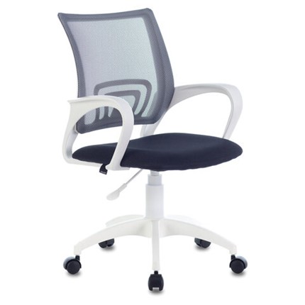 Офисное кресло Brabix Fly MG-396W (с подлокотниками, пластик белый, сетка, темно-серое) 532400 в Ярославле - изображение