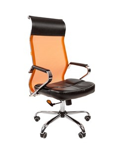Кресло компьютерное CHAIRMAN 700 сетка, цвет оранжевый в Ярославле