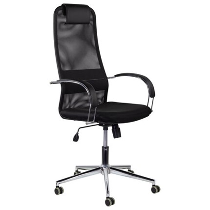 Офисное кресло Brabix Premium Pilot EX-610 CH (хром, ткань-сетка, черное) 532417 в Ярославле - изображение