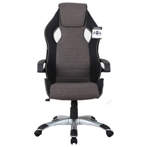Кресло компьютерное Brabix Techno GM-002 (ткань, черное/серое, вставки белые) в Ярославле - предосмотр