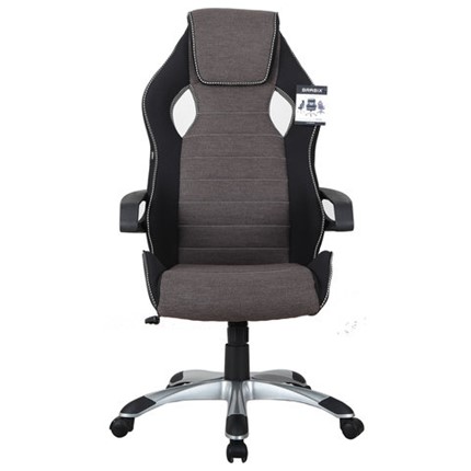 Кресло компьютерное Brabix Techno GM-002 (ткань, черное/серое, вставки белые) в Ярославле - изображение