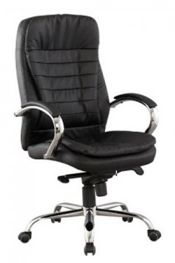 Кресло офисное J 9031-1 экокожа /хром, черный в Ярославле - изображение