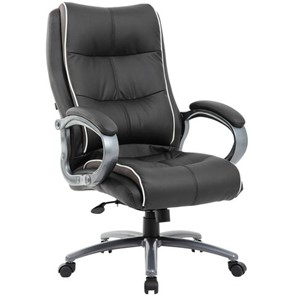 Кресло компьютерное Brabix Premium Strong HD-009 (экокожа черная, ткань серая) 531945 в Рыбинске