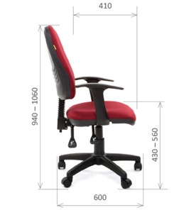 Кресло CHAIRMAN 661 Ткань стандарт 15-11 красная в Ярославле - предосмотр 2