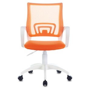 Офисное кресло Brabix Fly MG-396W (с подлокотниками, пластик белый, сетка, оранжевое) 532401 в Ярославле - предосмотр 1