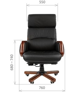 Кресло офисное CHAIRMAN 417 кожа черная в Рыбинске - предосмотр 1