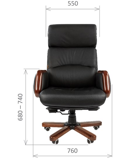Кресло офисное CHAIRMAN 417 кожа черная в Ярославле - изображение 1