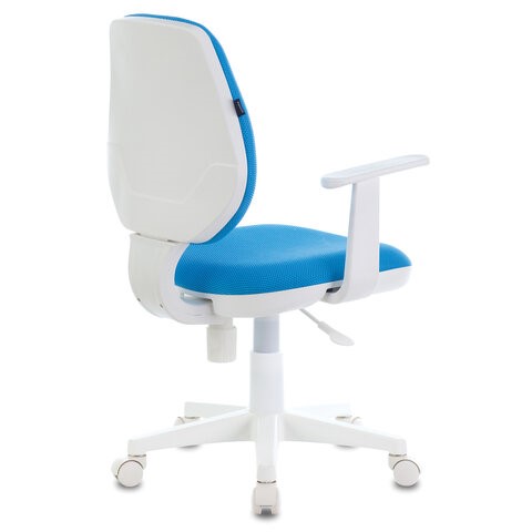 Офисное кресло Brabix Fancy MG-201W (с подлокотниками, пластик белый, голубое) 532411 в Ярославле - изображение 3