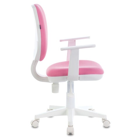 Офисное кресло Brabix Fancy MG-201W (с подлокотниками, пластик белый, розовое) 532409 в Рыбинске - изображение 1